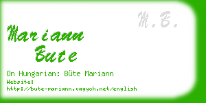 mariann bute business card